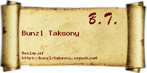 Bunzl Taksony névjegykártya